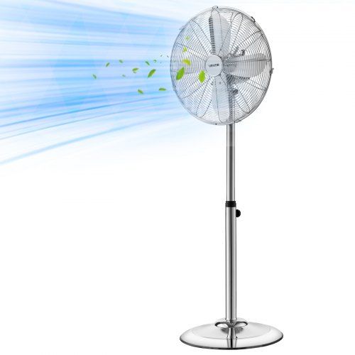 Staande Metalen Ventilator met Oscillatie – Krachtige Koeling voor Garage, Werkplaats en Thuis