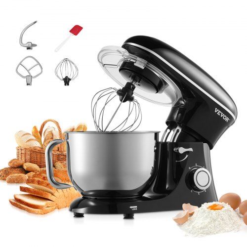 Standmixer Deegblender 1400 W – 5,68 L RVS kom, 6 snelheden, kantelbare kop