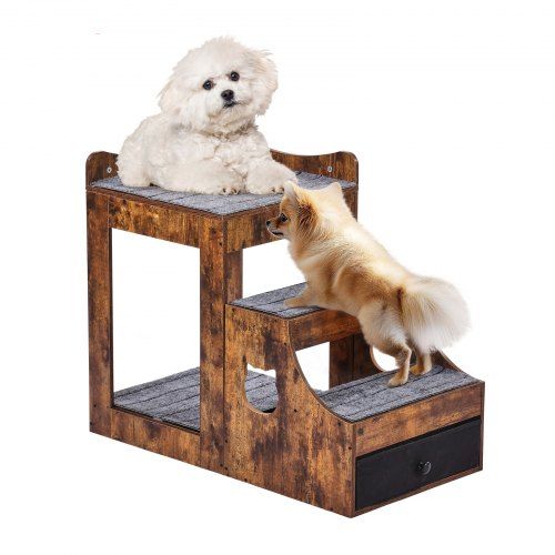 Stapelbed met verwijderbare trap en opbergruimte voor honden en katten – Praktisch en stijlvol