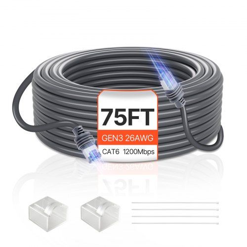 Starlink Gen 3 verlengkabel 22,86 m – robuuste CAT6‑kabel voor buitengebruik