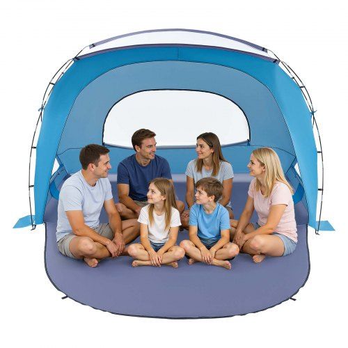 Strandtent voor 6 personen met UPF 50+ bescherming – lichtgewicht, windbestendig en snel op te zetten