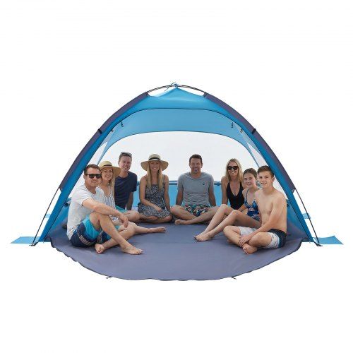 Draagbare Strandtent voor 8 Personen met UPF 50+ – Schaduw, Stabiliteit en Gemak