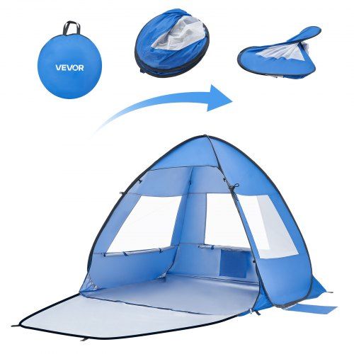Draagbare Strandtent voor 2 Personen met UPF 50+ Bescherming – Perfect voor Strand, Camping en Picknick