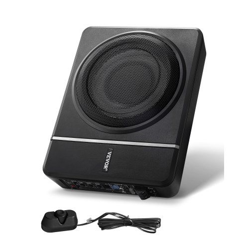 Ultraslanke 8‑inch autosubwoofer met ingebouwde versterker – krachtige bassen onder je stoel