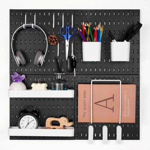 Pegboard Wandorganizer Set 28 × 28 cm – Flexibele Opbergruimte voor Garage, Keuken en Kantoor