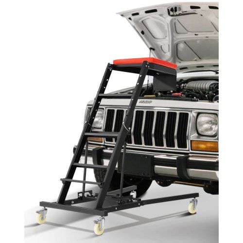 Topside Creeper: verstelbare motorwerkbank met 4 zwenkwielen voor comfortabel onderhoud