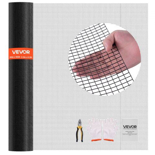 Stevig gaashek met zwarte vinylcoating – 152 cm × 30,48 m voor tuin, kippenhok en dierenverblijven
