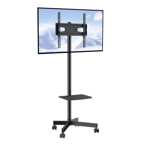 Mobiele TV-standaard met wielen – verstelbaar, universeel en zonder muurboren