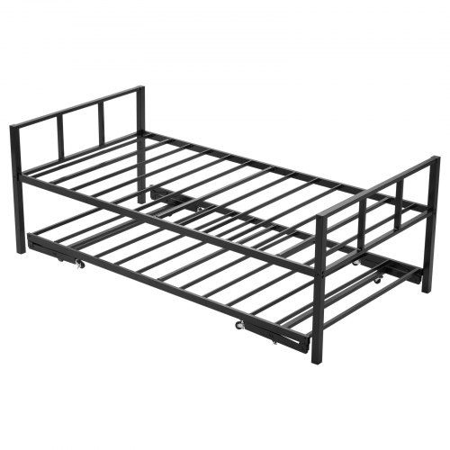 Multifunctioneel Black Daybed met uitschuifbaar rolsysteem – ideaal voor kleine woonruimtes