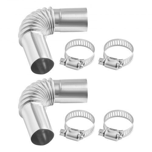 Uitlaatpijp Elleboogconnector 25 mm voor Dieselverwarming – Roestvrij Staal, 2 stuks