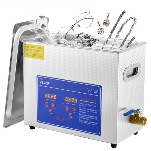 Ultrasone Reinigingsmachine 6 L Roestvrij Staal – Krachtige Sieraden‑ en Industriële Reiniger
