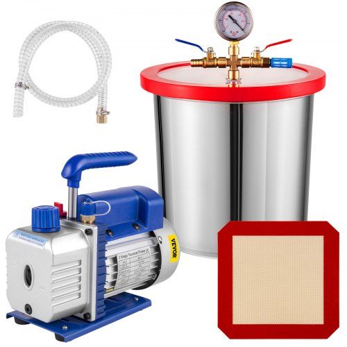 Complete 3 CFM vacuümpomp‑set met 3‑gallon vacuümkamer voor airco‑onderhoud en hobbyprojecten