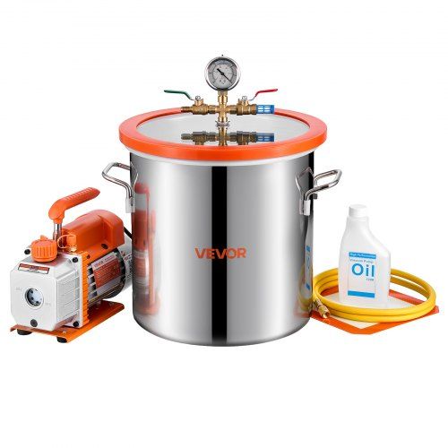 Efficiënte vacuümpomp met 18,9 L vacuümkamer: ideaal voor houtstabilisatie en harsontgassing