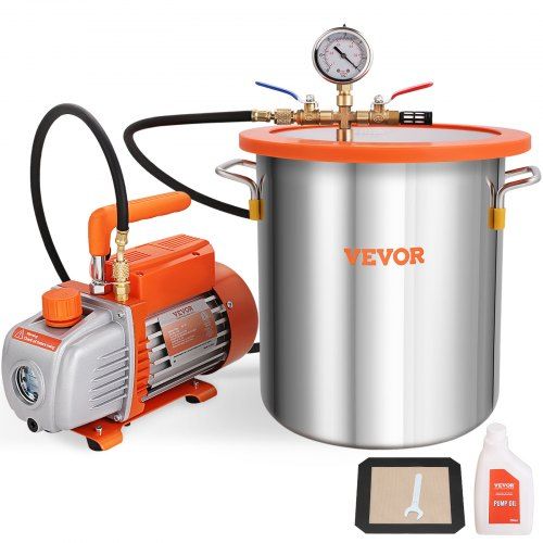 Krachtige 19 L vacuümkamer met 100 L/min vacuümpomp – optimale oplossing voor hars‑ en houtstabilisatie