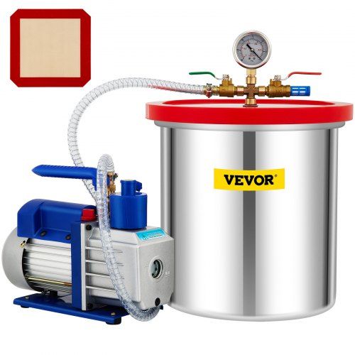5 CFM Vacuümpomp met 5‑gallon Roestvrijstalen Kamer – Krachtig, Stil en Veelzijdig