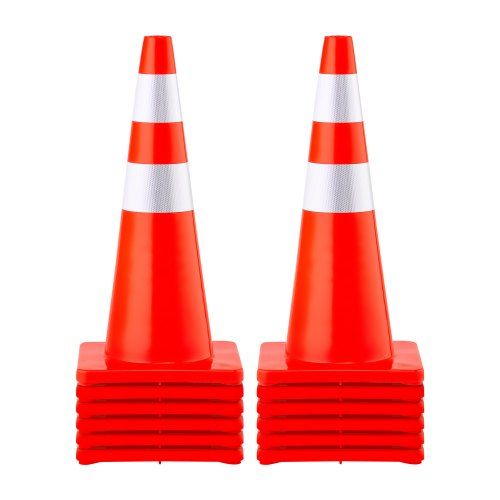 Optimale verkeersveiligheid met 28‑inch PVC veiligheidskegels – 12‑pack
