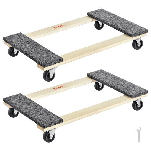 Stevige draagbare verhuiswagens voor zware meubels – 2-pack 40 × 28 cm, max. 227 kg