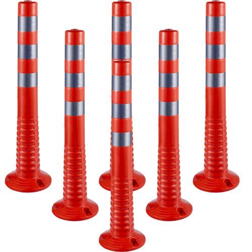 Flexibele PU‑verkeerskegels (6‑pack) – Zichtbaar, Duurzaam en Eenvoudig te Installeren