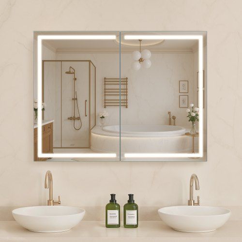 Verlichte medicijnkast met HD‑spiegel: Praktisch design en slimme verlichting voor elke badkamer