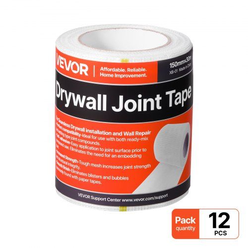 Zelfklevende Glasvezel Gipsplaat Reparatietape – 50 mm B x 45 m L, 36 Rollen – Efficiënte Muur- en Plafondreparatie