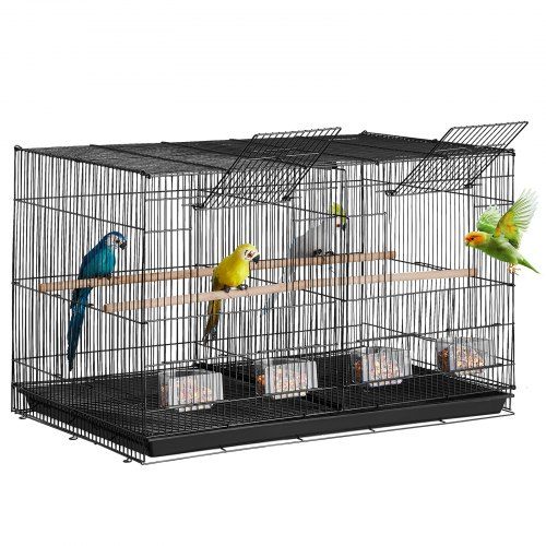 Ruime smeedijzeren vogelkooi met wielen – ideaal voor parakeets en meer