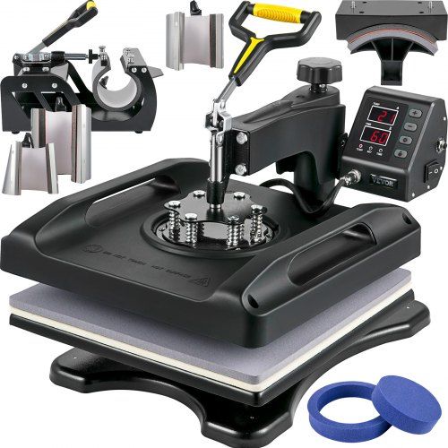 8‑in‑1 Warmteoverdracht Printer: Alles‑in‑één hittepers voor T‑shirts, mokken en petten