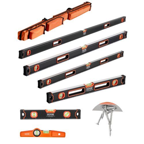 Magnetische torpedo‑waterpas set van 6 lengtes – precisie en robuustheid voor elke klus
