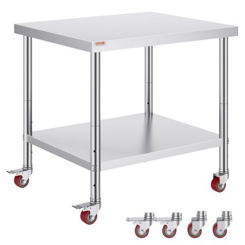 Robuuste roestvrijstalen werktafel voor keuken en catering