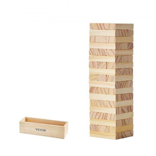 Grote houten toren met 54 blokken – een creatief avontuur voor binnen en buiten