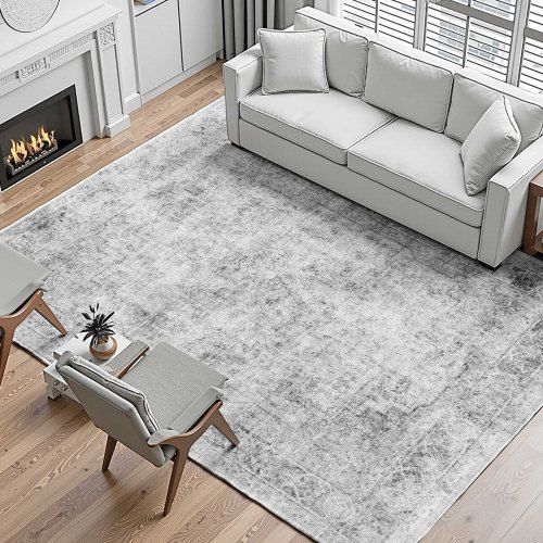 Zacht en onderhoudsvriendelijk grijs vloerkleed 10 × 14 ft – Comfort en stijl voor elk interieur