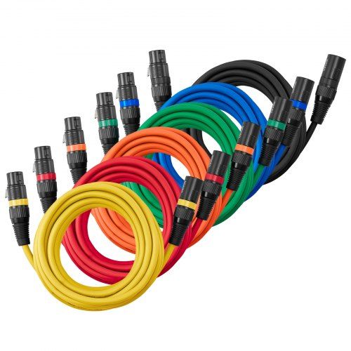 XLR‑kabel 4,57 m (6‑pack) – Flexibel, goudgecoat en klaar voor elke podiumopstelling