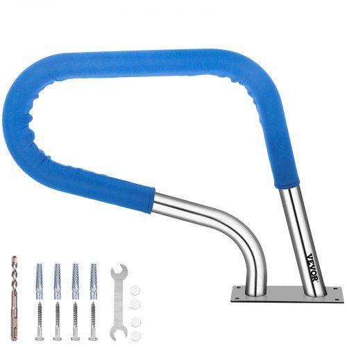 Robuuste Roestvrijstalen Zwembadleuning met Antislip Nylon Grip – Veilig In- en Uitstappen