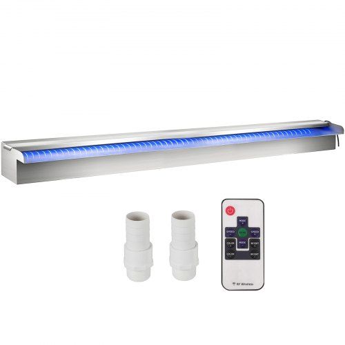 RVS watervaloverloop met LED-verlichting voor zwembad en vijver – een stijlvolle waterervaring