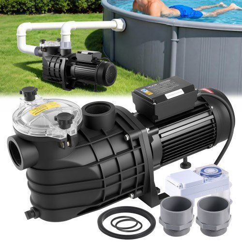 3000W Zwembadpomp met Timer en Filtermand – Krachtige en Stille Watercirculatie