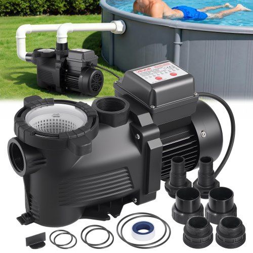 Krachtige 400W zwembadpomp met stille koperen motor en 24‑uur timer