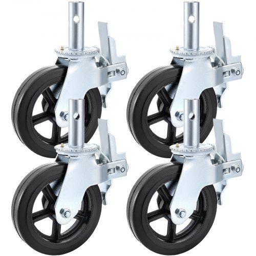 Stevig 8‑inch zwenkwiel met dubbele rem voor zware apparatuur